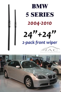 For BMW 5 Series 2004-2010 24"+24" Front Windshield Wiper Blade 2 Pack - Picture 1 of 2