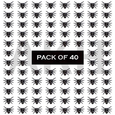 Decoraciones de Halloween 40 piezas Espeluznantes Horror Negro Plástico Arañas Insectos  Foto 1 de 4