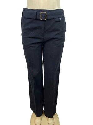 Pantalones Liz Claiborne para mujer negros con cinturón pierna recta talla 6 Foto 1 de 4