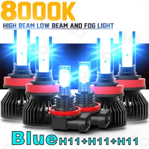 For Nissan Sentra 2013-2019 6x Blue LED Headlight High-Low Fog Light Bulbs Kit - Bild 1 von 16