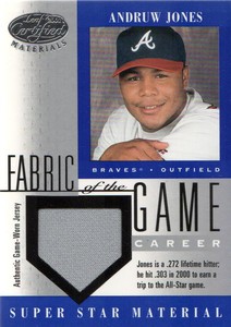 2001 Leaf Certified Materials Fabric of the Game #FG-59 Andruw Jones JERSEY /272