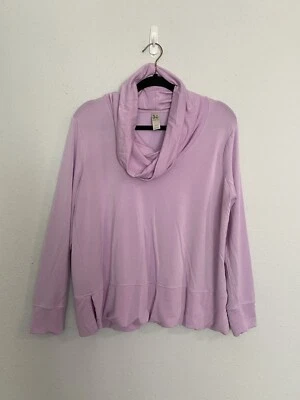 Suéter aconchegante pulôver macio gola capuz roxo lilás feminino chá verde XL - Imagem 1 de 4