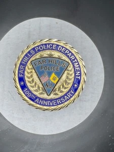 Far Hills NJ New Jersey Police 100th Anniversary 1921-2021 Challenge Coin - Picture 1 of 3