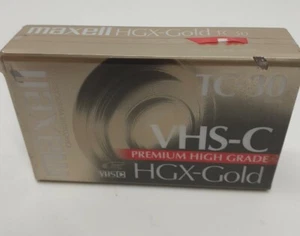 Maxell HGX-Gold TC-30 VHS-C Blank Tape Sealed Premium High Grade - Picture 1 of 4