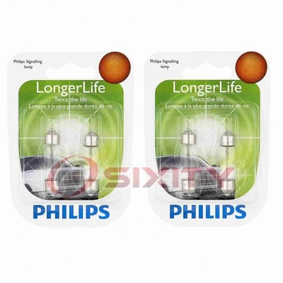 2 pc Philips License Plate Light Bulbs for DeLorean DMC 12 1981-1983 zf - Image 1 of 4