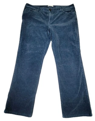 Pantalones Coldwater Creek Mujer Pana Pierna Recta Talla 18W Azul Negocios Informales Foto 1 de 4