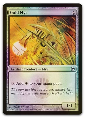 Gold Myr #157 (Foil) (LP) Scars of Mirrodin SOM Magic MTG - Image 1 of 2