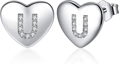 Lettera A-Z - Orecchini Da Donna in Argento Sterling 925, Con Zirconia Cubica, O - Immagine 1 di 4