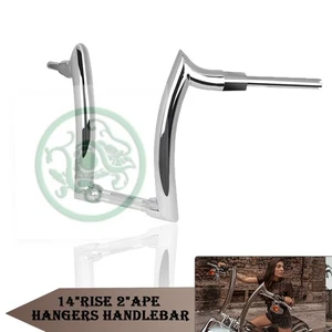 14'' Rise Handlebar Handle bars Motorcycle Fit For Harley Dyna Softail - Bild 1 von 16