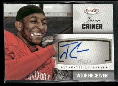2012 SAGE Autographed #A11 Juron Criner Auto - Image 1 of 2