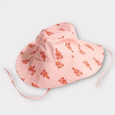 VERA BRADLEY 粉色“Lobster Clause”印花太阳帽可打包旅行度假海滩 — 第 1/4 张图片