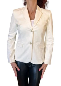 Theory Ivory CL Classic Shrunken Double Stretch Blazer Jacket NEW $495 Size 2 - Picture 1 of 19