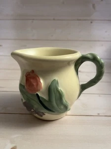 Treasure Craft Pottery Tulips With Purple Flowers Pitcher Country Spring 3.5” - Picture 1 of 6