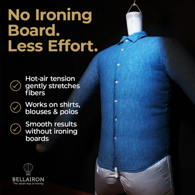 BELLAIRON VOYAGE  Portable AUTOMATIC IRON Travel Shirt Press & Wrinkle Remover - Image 1 of 4