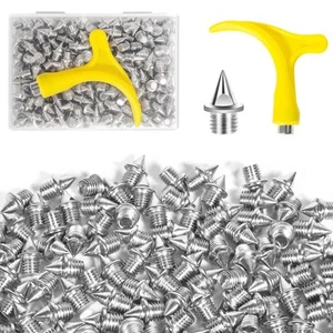 3/16 Inch Track Spikes, 200pcs Stainless Steel Pyramid Shoe Spikes With Wrenc... - Picture 1 of 6