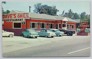 Ulmers SC Dave's Riverside Grill Drive-In Restaurant Postcard 1950's - Picture 1 of 5