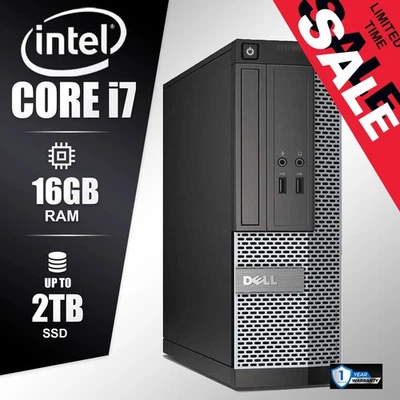 DELL Desktop Computer i7 Gaming & Office PC, Up to 16GB RAM 4TB SSD, Windows 11 - Image 1 of 4