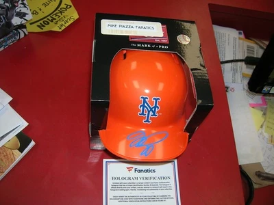 Mike Piazza Signed N.Y. Mets RAWLINGS MINI REPLICA Batting Helmet FANATICS & MLB - Image 1 of 4