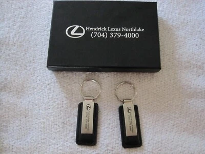LEXUS LEATHER KEY CHAIN RING FOB QUT:2 BLACK HENDRICK LEXUS NORTHLAKE - Image 1 of 2