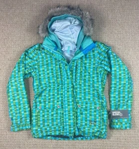 VINTAGE SPECIAL BLEND 10K Snowboardjacke Damen M grün blau kariert Parka Kapuze - Bild 1 von 12