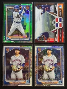 2024 Bowman Chrome - New York Mets Team Lot of (4) Lunar Chrome, K.Senga ++ - Bild 1 von 4