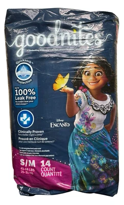 Roupa íntima para dormir noturna feminina Goodnites Encanto - P/M - 14 unidades - Ex: 27/07 - Imagem 1 de 4