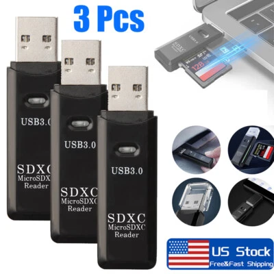 3Pcs USB 3.0 High Speed Card Reader Adapter for Micro SD SDXC TF Memory Card - Image 1 of 4