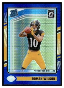2024 Donruss Optic Blue Hyper Prizm 285 Roman Wilson Pittsburgh Steelers Rookie - Picture 1 of 2