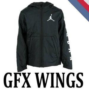 BOYS NIKE JORDAN JDB WINGS GFX WINDBREAKER WATER RESIST FLEECE JACKET 955656 M L - Picture 1 of 33