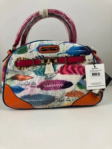 Nicole Lee USA FEATHER Graphic Print Fashion Pop Art Bowling Bag FEA10438 - Picture 1 of 8