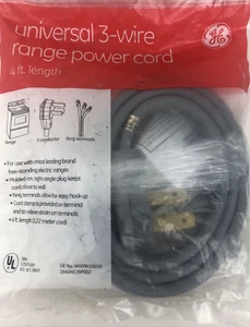 Cable de alimentación universal para horno GE estufa de 3 cables 4 pies 50 amperios 125/250 V WX09X10010 - Imagen 1 de 5