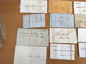 US Stampless. 14 Folded Letters. Interesting. Charles Anthony. Gouverneur, NY - Picture 1 of 17