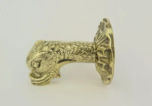 Antique Brass Water Spout Full Cast 1/2 Inch Female Thread Dragon Head Fish Head - Picture 1 of 13