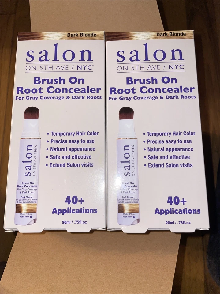 Lote 2 X Corrector Pincel Sobre Raíz Salon On 5th Ave Gris Cobertura Rubio Oscuro Foto 1 de 4