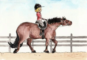 MY PONY WATERCOLOUR ART * LARGE A3 SIZE QUALITY CANVAS PRINT - Picture 1 of 1
