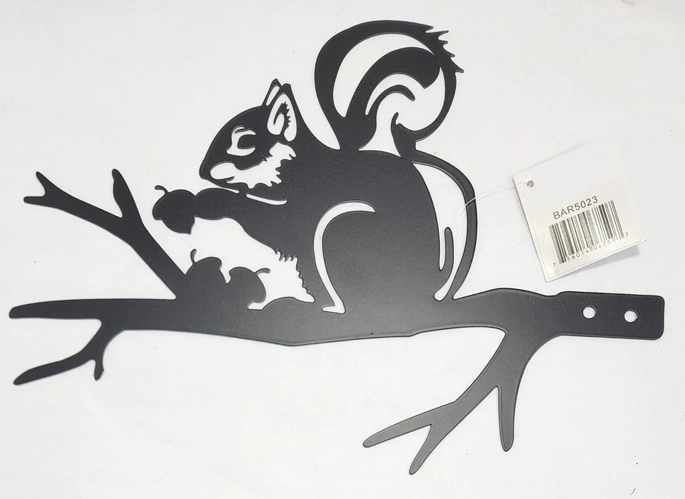 New Squirrel Metal Art Yard Garden Sculpture Silhouette Art Garden/Mailbox /Post - Image 1 of 1