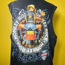 Vintage 90s Sturgis T-shirt Tank Top Motorcycle Pinup Babe Monkey Tribal Print