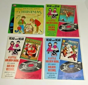 Lot of Christmas Golden Book and Records Night Before, Rudolph, Frosty, 12 Days - Picture 1 of 10