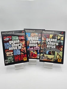 Pacchetto lotto Grand Theft Auto Trilogy PS2 GTA 3 Vice City San Andreas - Foto 1 di 5