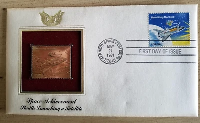 1981 US Postage - SCOTT 1914 - BENEFITING MANKIND - FDC with Gold Stamp Replica - Image 1 of 4