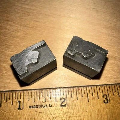 Print Blocks “ 2 Fingers Pointing “ Lead Blocks - Image 1 of 4