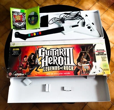 👻 Guitar Hero Red Octane X-Plorer USB + Jeu Warriors Of Rock Boîte Xbox 360 PC - Photo 1/4