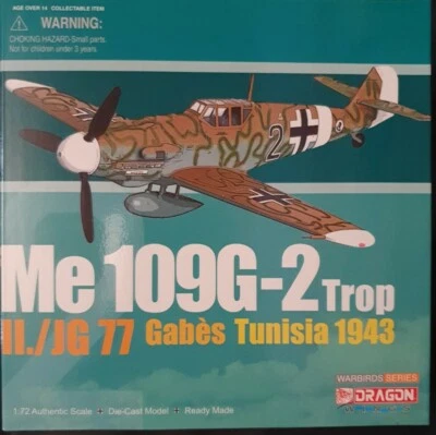 Dragon Wings Warbirds Me 109G-2 Trop III./JG 77 Gabes Tunisia 1943 50068 SPECIAL - Image 1 of 3