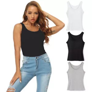 Cami Tank Tops Built in Bras Compression Vest Slimming Tummy Control Body Shaper - Picture 1 of 16
