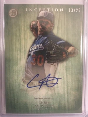 Chris Anderson 2014 Bowman Inception Auto Rookie Card Dodgers RC Green 13/25!! - Image 1 of 2