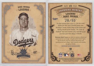 2004 Donruss Diamond Kings Legends Silver Sepia /50 Duke Snider #171 HOF