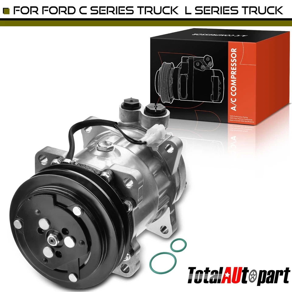 Compresor de aire acondicionado con embrague para camioneta Ford A9513 CF7000 LT8513 Sterling 1999-2004 Foto 1 de 4