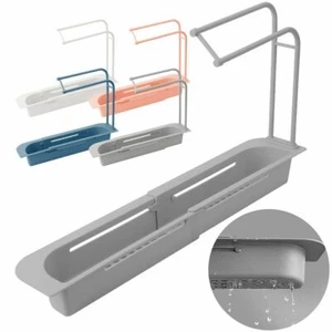 Sink Caddy Basket Dish Sponge Soap Dispenser Telescopic Holder Kitchen Organizer - Picture 1 of 15