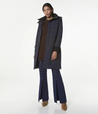 Abrigo Parka ANDREW MARC Kiska Espiga Acolchado Con Capucha Acanalado Tejido Ribete Talla S NUEVO Foto 1 de 4