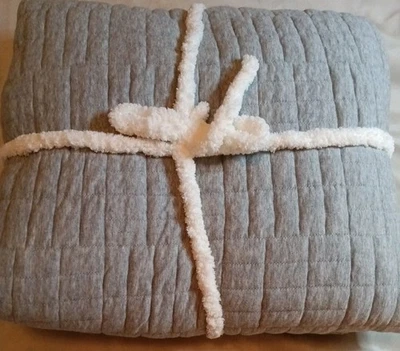 West Elm Cotton Cloud Jersey Blanket King/CaliKing NWOT( Med.HeatherGray) - Image 1 of 4